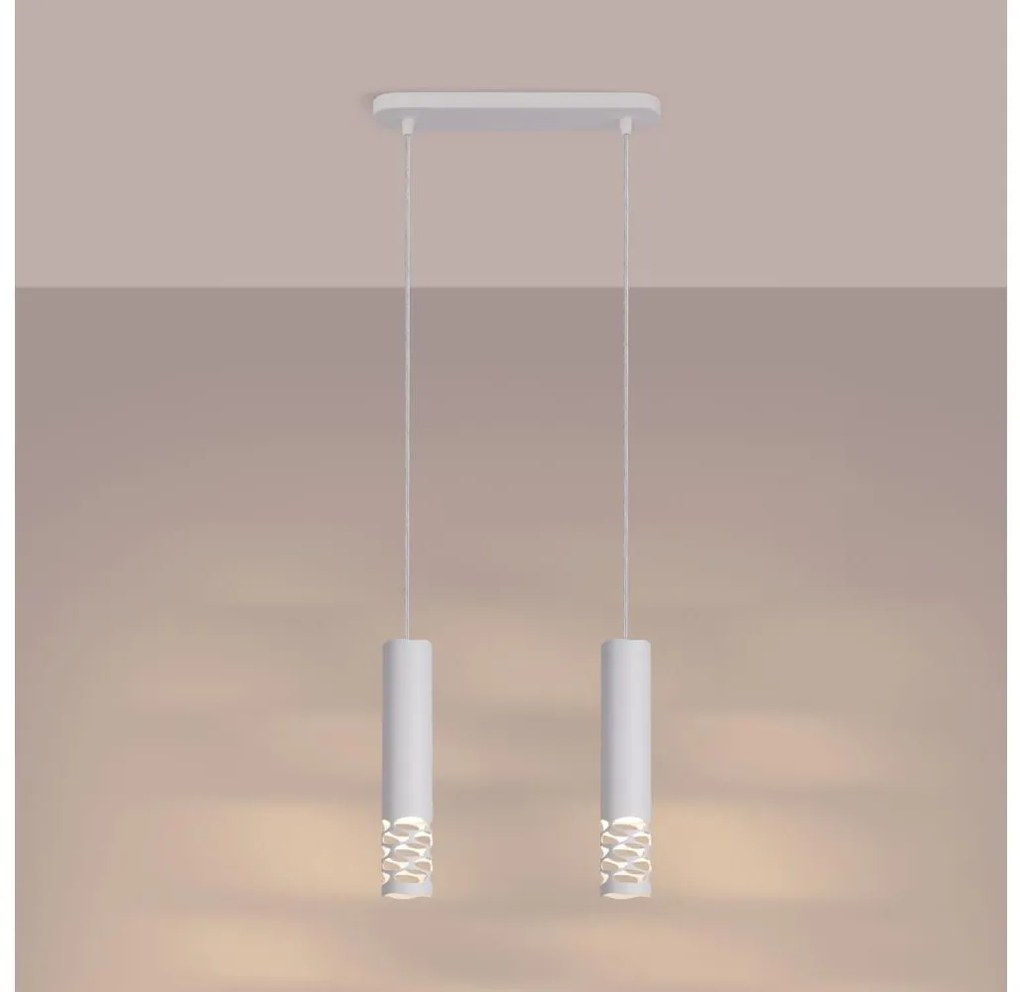 Lustră pe cablu Sollux SL.1692 LIRO 2xGU10/10W/230V alb