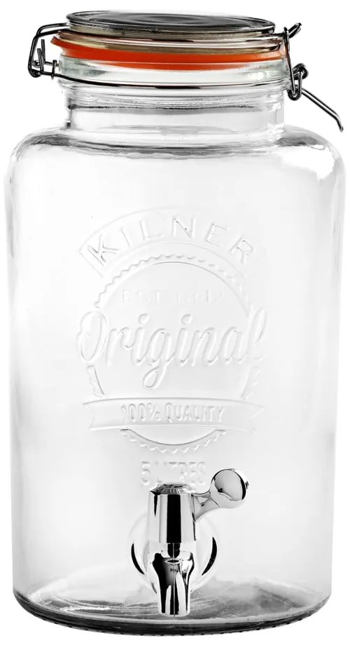 Borcan cu robinet pentru băuturi răcoritoare Kilner, 5 L