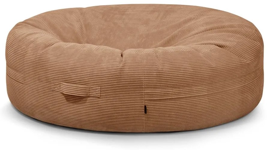 Fotoliu bean bag maro cu tapițerie din catifea reiată Roll 190 – SLOWDOWN