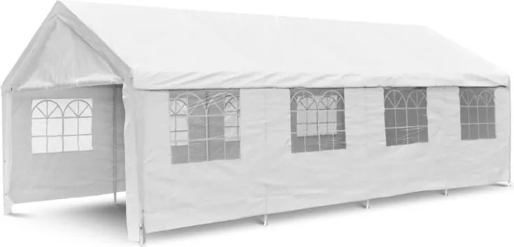 Cort mare de grădină 32m² - țevi de oțel, prelată PE, 4x8m