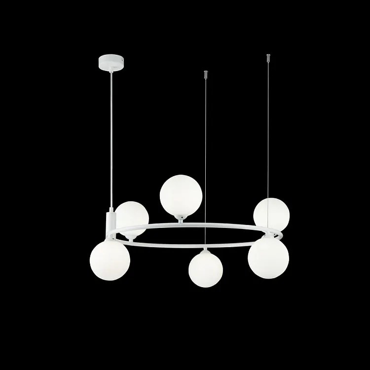 Lustra design modern cu 6 surse de lumina Ring alba MYMOD013PL-06W