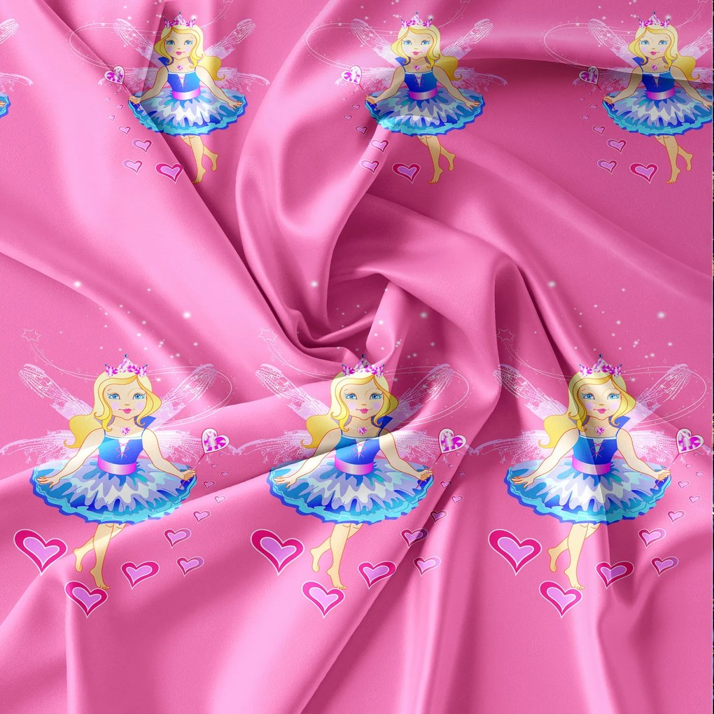 Lenjerie de pat pentru copii din microfibra roz, FAIRY