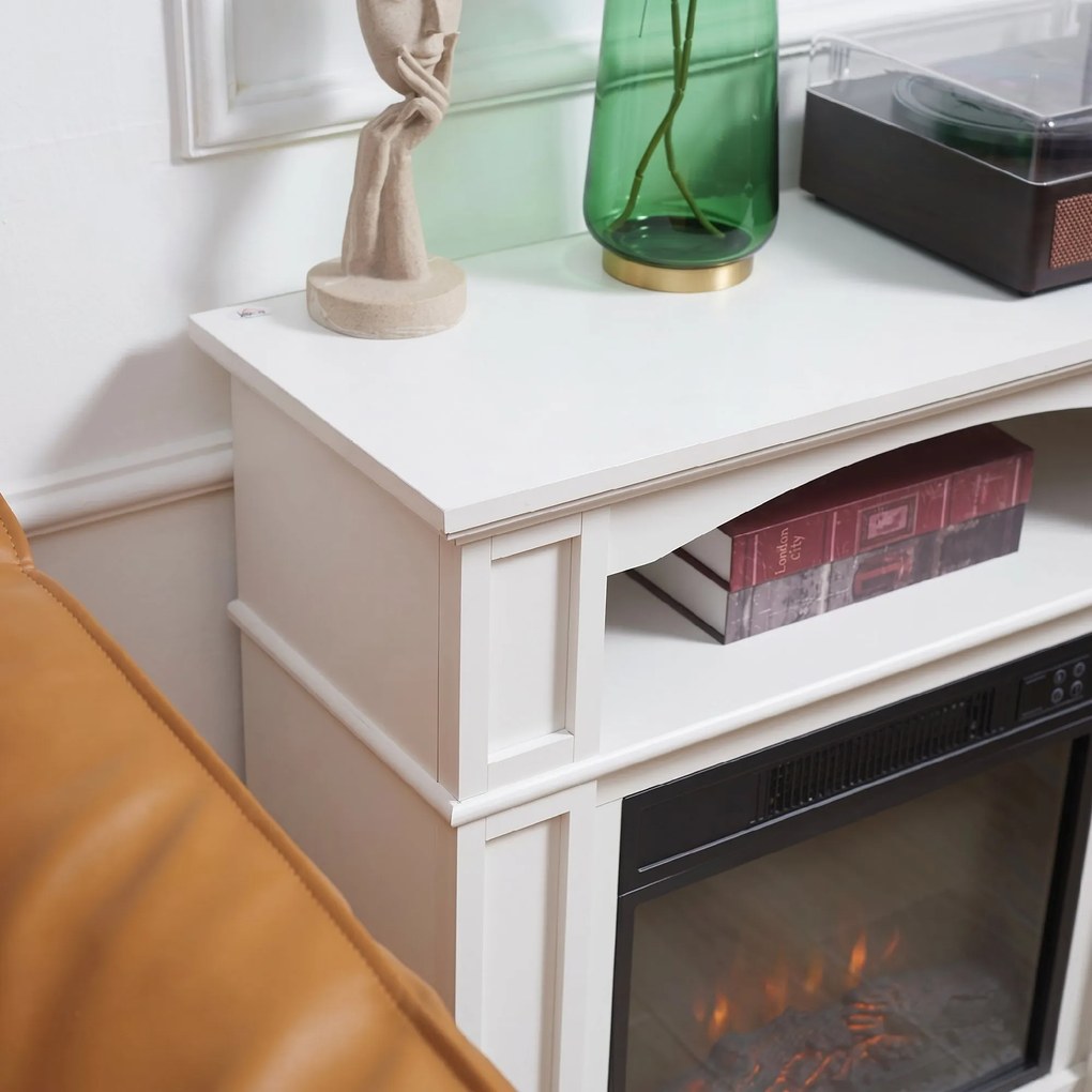 HOMCOM Șemineu Electric 1800W cu Efect de Flacără Reglabilă, Telecomandă și Timer | Aosom Romania