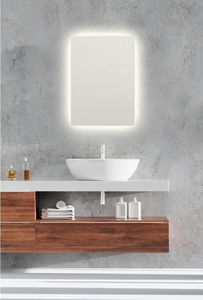 Oglindă de perete cu led 50x70 cm Luna – Mirrors and More