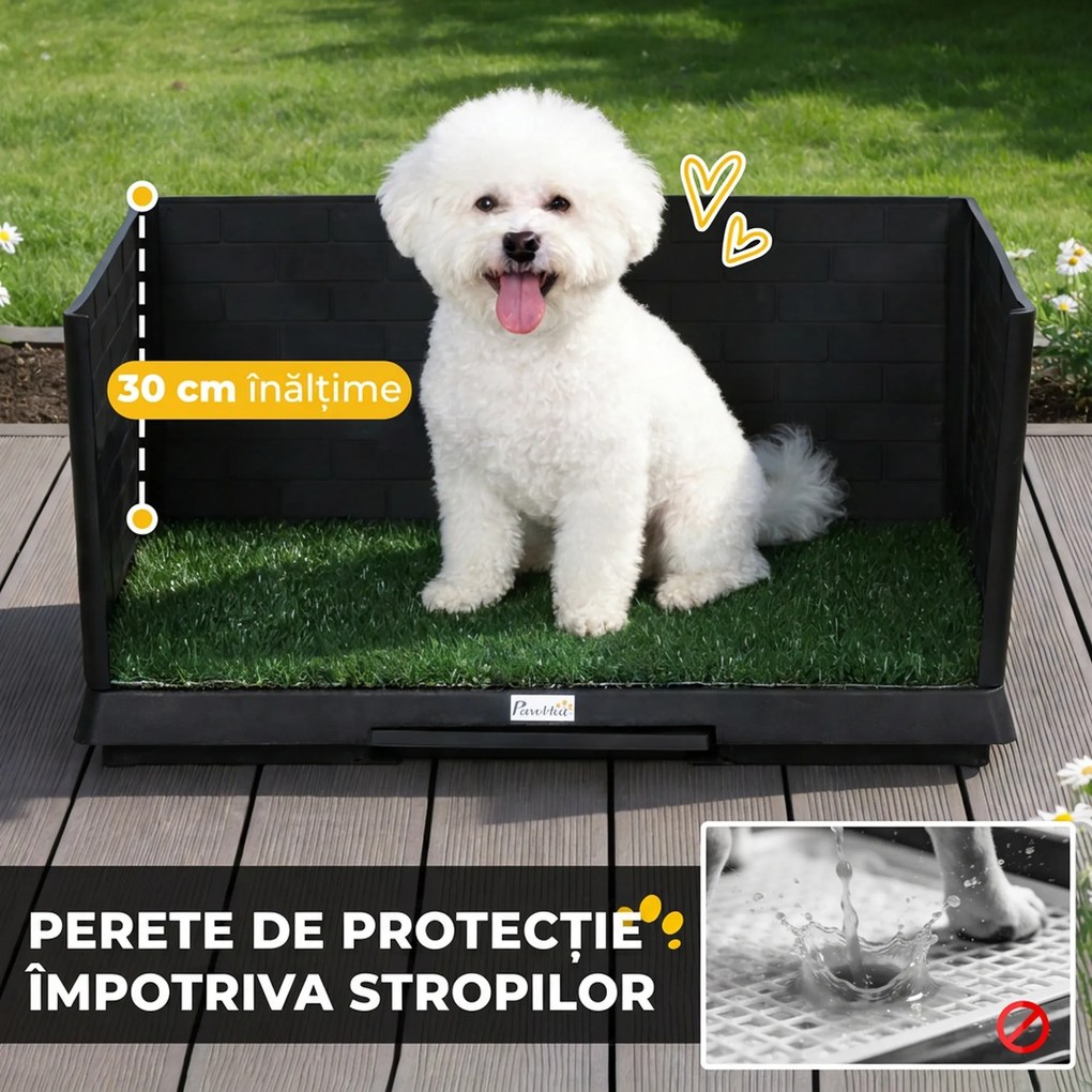 PawHut Toaletă pentru câini cu tavă detașabilă, 75 x 51 x 36,5 cm | Aosom Romania