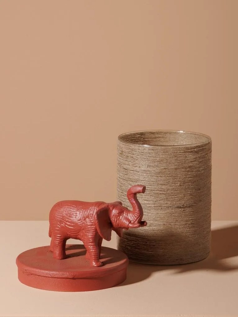 Cutie decorativa, din sticla si rasina, Elephant