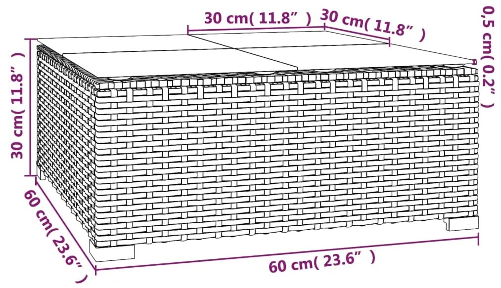 Set mobilier de gradina cu perne, 11 piese, maro, poliratan maro si rosu, 6x mijloc + 4x colt + masa, 1