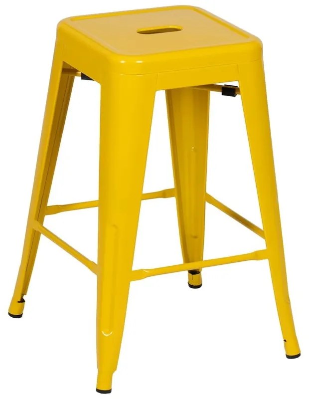Set de scaune de bar galben 2 buc. din metal (înălțime șezut 61 cm) – Ixia
