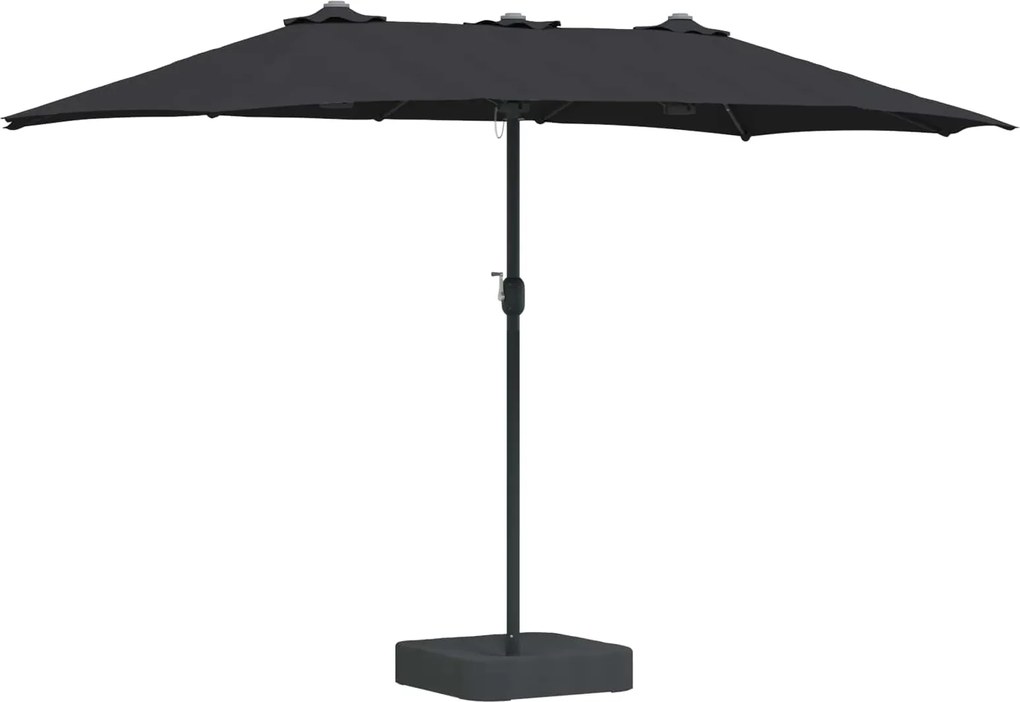 vidaXL Parasol de Grădină Negru 385 x 209 x 244 cm Poliester