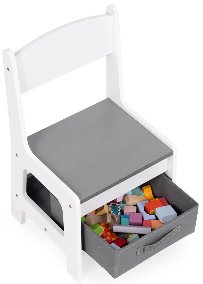 Mobilier pentru copii set masă 2 scaune cu tablă de cretă alb