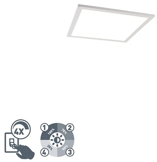 Plafoniera albă 40 cm inclusiv LED cu dimmer 4 trepte - Liv