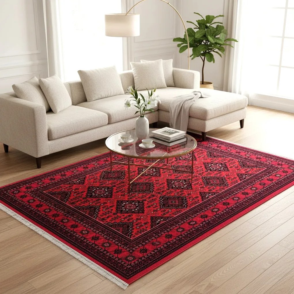 Covor camera antiderapant, Model Etnic Oriental Clasic, 80x200 cm