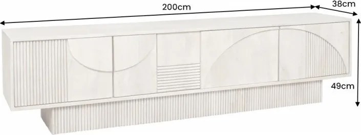 Comoda TV cu model optic 3D Art Deko 200cm Mango