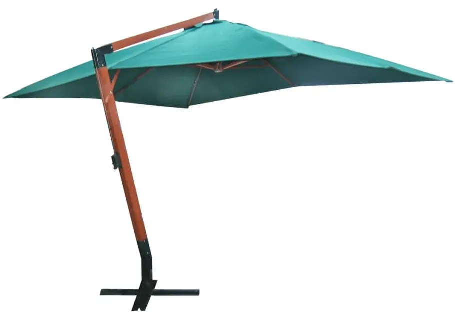 vidaXL Umbrelă de soare suspendată 300 x 400 cm, Verde
