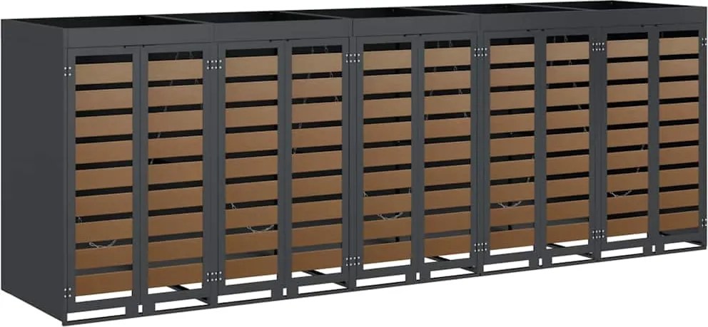 vidaXL Depozitare pentru 3 pubele Wheelie 340 x 77.5 x 115.5 cm Oțel