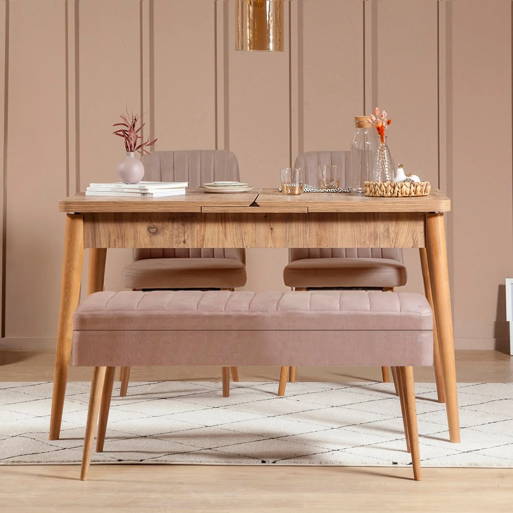 Set mobilier sufragerie Vlasta 1 (pin atlantic + bej) (pentru 4 persoane). 1073063