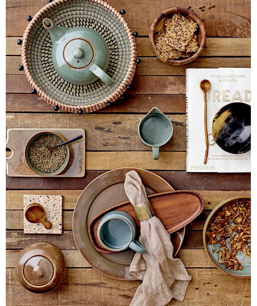 Cană din gresie ceramică Bloomingville Pixie, 350 ml, verde