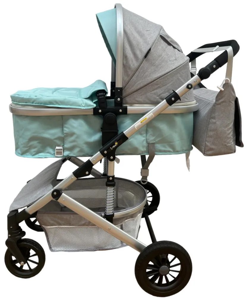 Carucior 2 in 1 pentru copii, cu maner reversibil si suspensii, 0-36 luni - CPC-31-bleu