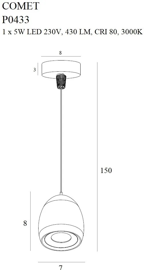 Pendul LED design modern COMET P0433 MX
