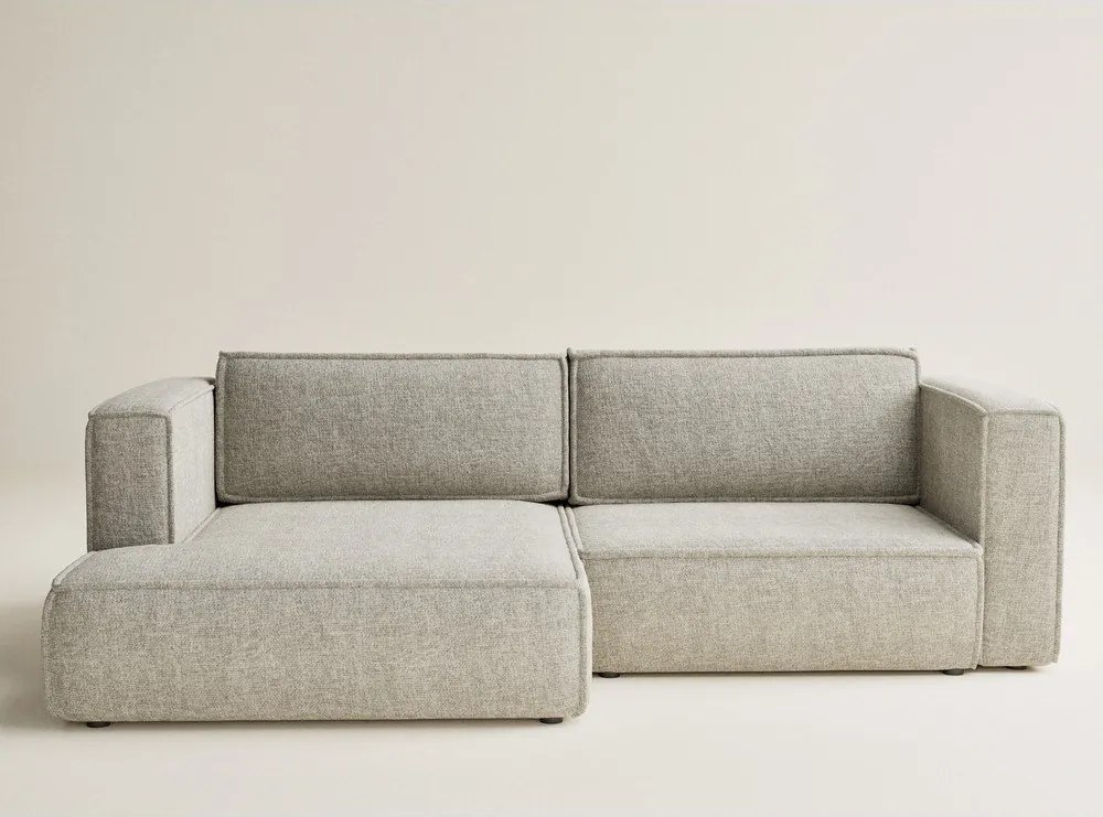 Colțar bej extensibil/cu spațiu de depozitare cu tapițerie din chenille (cu colț pe partea stângă/cu șezlong) Velto – Maison de Rêve