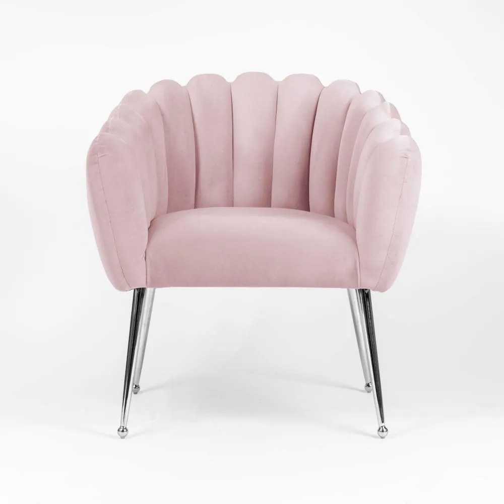 Scaun Lili roz/silver – H81 cm