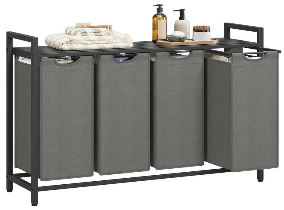 Coș pentru rufe REX negru/gri