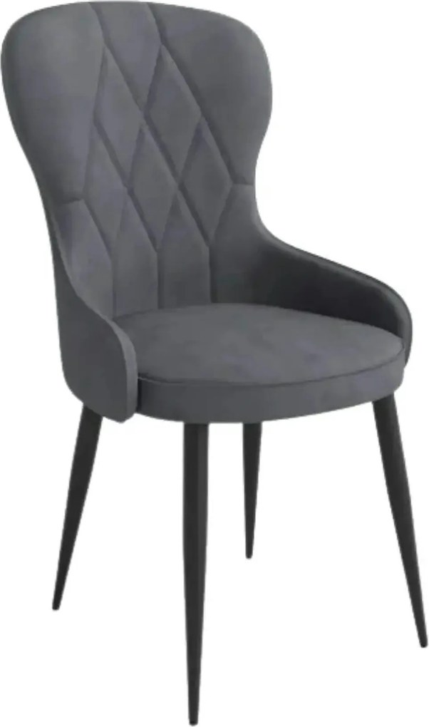 Scaun gri inchis K366, stofa catifelata/metal, 52x58x92 cm