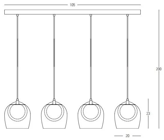 Lustra cu 4 pendule design modern LED LIGHT