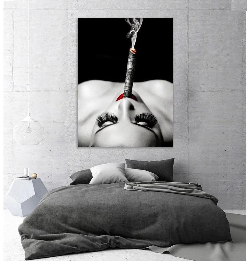 Tablou canvas Smoking Money 120x80 cm