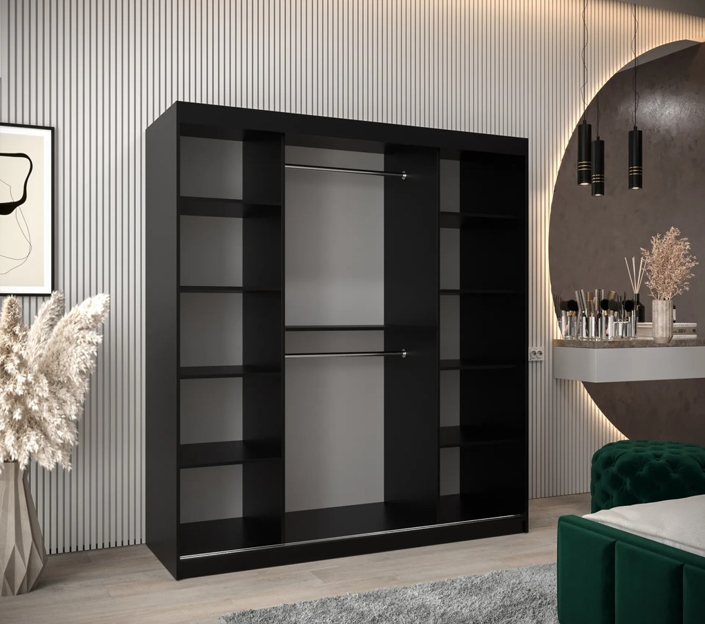 Dulap de haine 180 cm Verika 4 180 (negru). 1064297