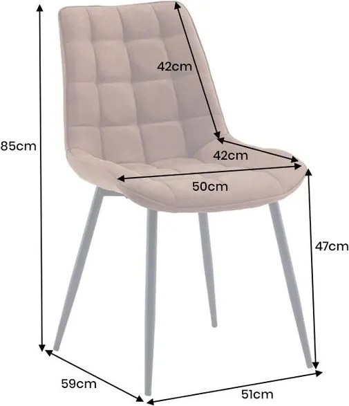 Set de 4 scaune ROADSTAR microfibra cognac