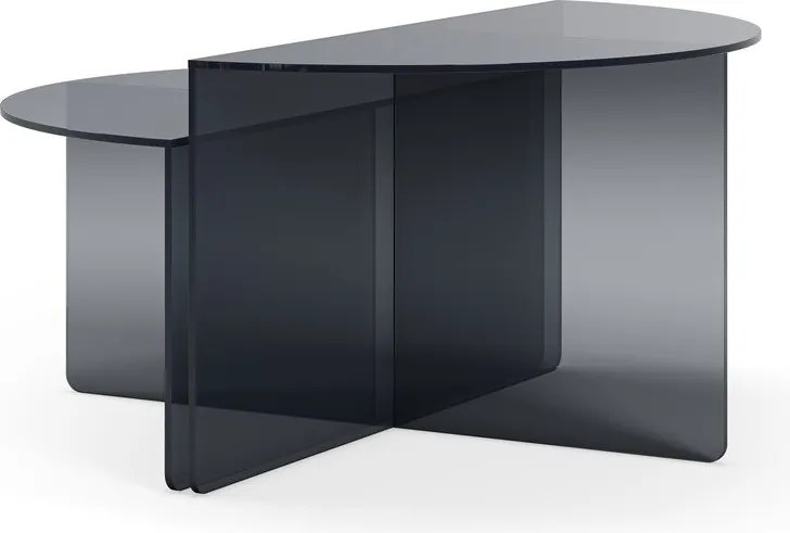 Măsuțe de cafea gri 2 buc. rotunde din sticlă ø 80 cm Velta – MOME