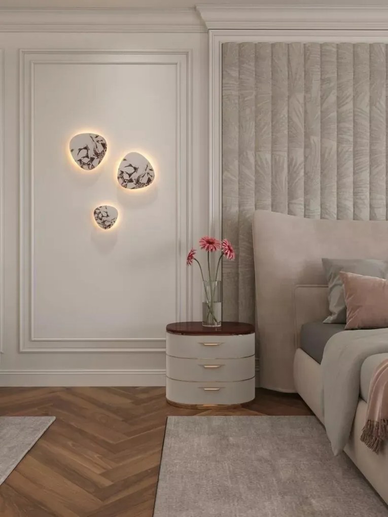 Aplica de perete LED, Marmura, Alb, Marbles 6W