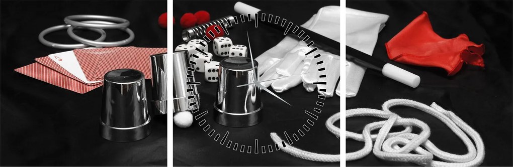 Tablou cu uneltele de magie (cu ceas) (90x30 cm)