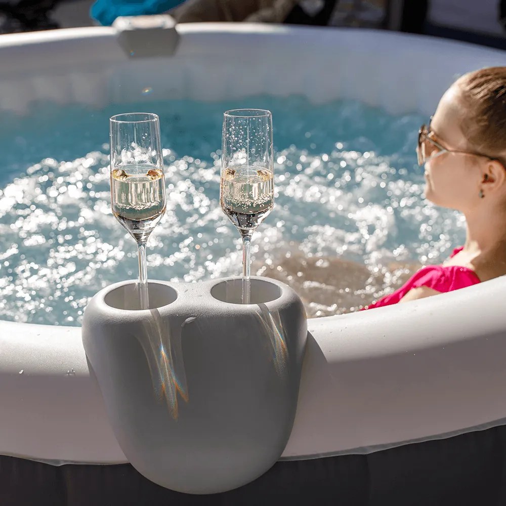 Cada cu hidromasaj gonflabil, gri/alb, 4-6 pers., 1000 l, KAMINO NEW TYP 2