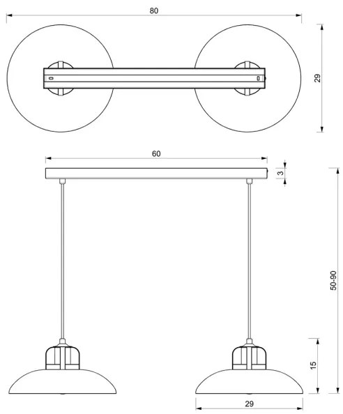 Lustră pe cablu Brilagi FLAMENGO 2xE27/60W/230V alb