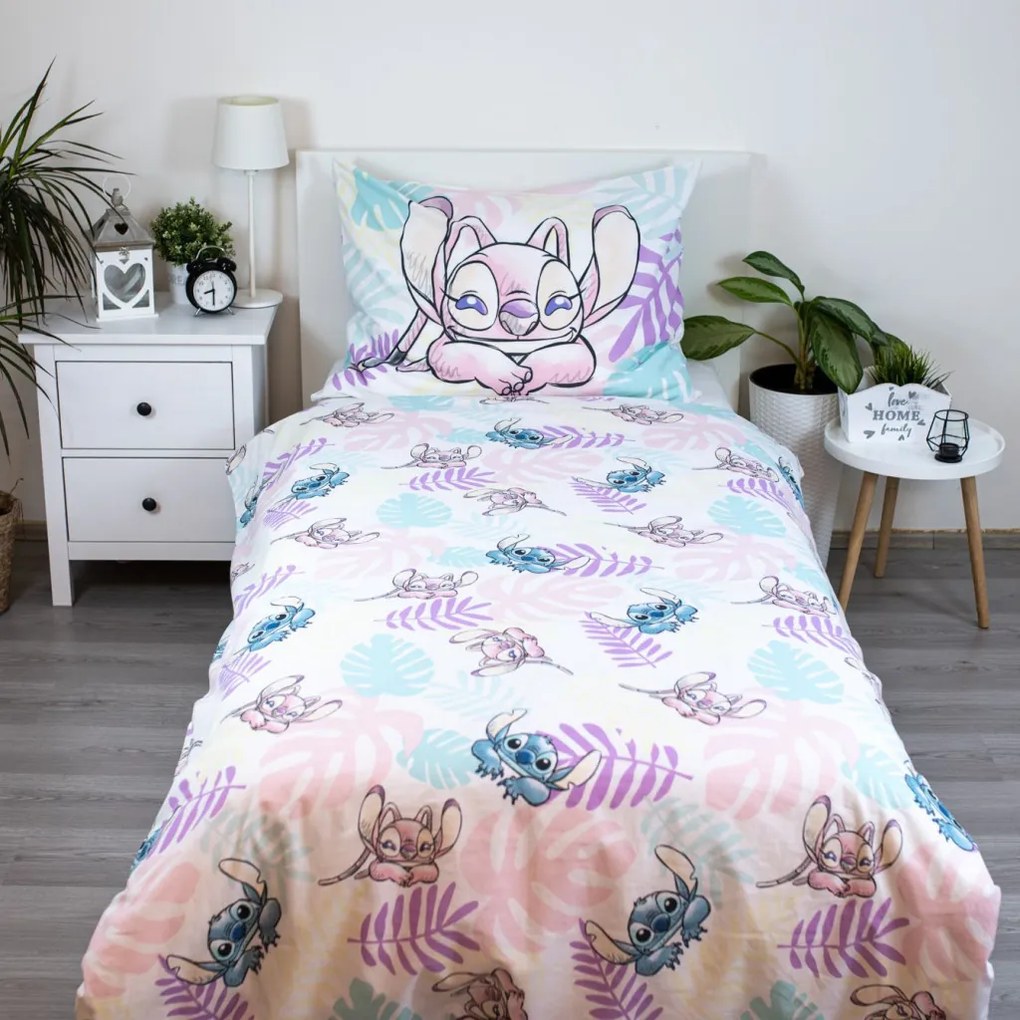 Disney Lilo și Stitch Leaves lenjerie de pat 140×200cm, 70×90 cm