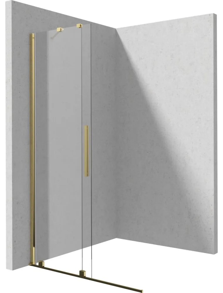 Paravan dus sticla securizata walk-in cu usa glisanta, 120x195 cm, auriu lucios, Deante Prizma Auriu lucios, 1200x1950 mm