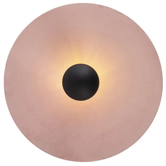 Plafoniera neagra cu abajur plat roz 45 cm - Combi
