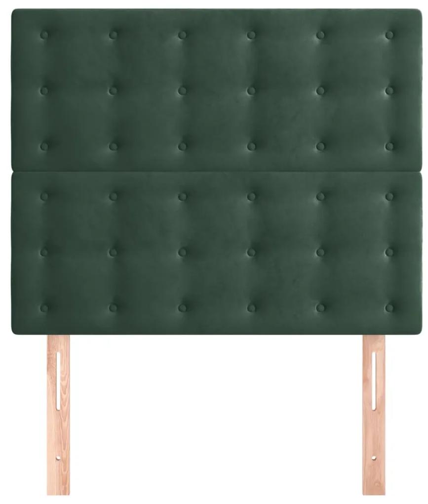 Tablii de pat, 2 buc, verde inchis, 90x5x78 88 cm, catifea 2, Verde inchis, 90 x 5 x 118 128 cm
