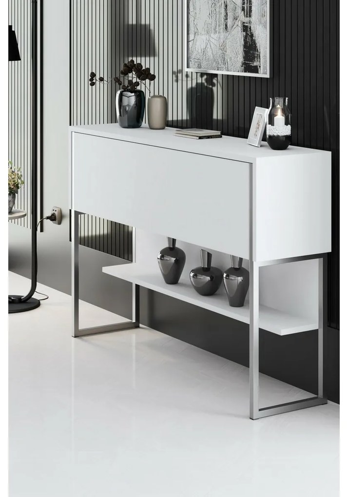 Comodă Luxe White and Silver