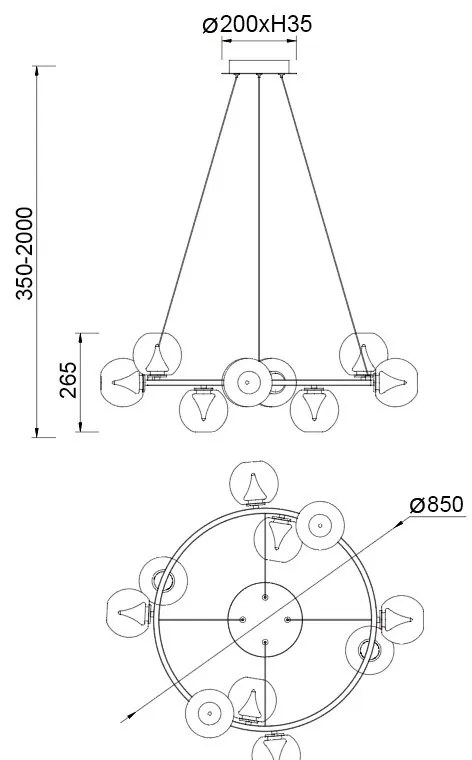 Lustra LED suspendata design modern ANDROMEDA