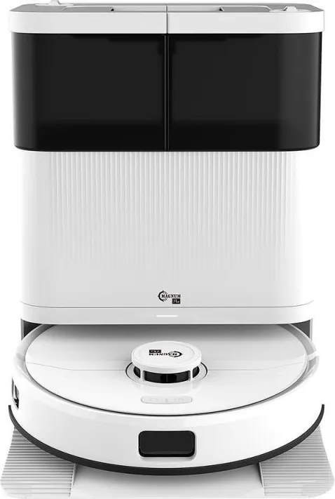 Aspirator robot Magnum PRO, 55 W, 10000 Pa, 0,3 l, 130 min, Wi-Fi, LDS, Notificari vocale, Statie automatа de apa si autocuratare, HEPA, Alb
