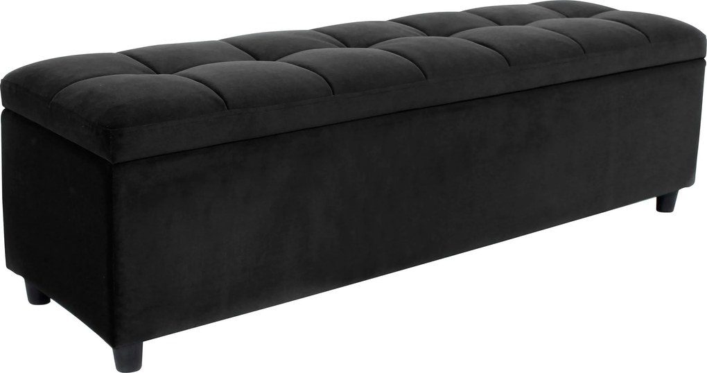 Bancuta cu spatiu de depozitare Abgesteppt neagra 140/40/42,5 cm