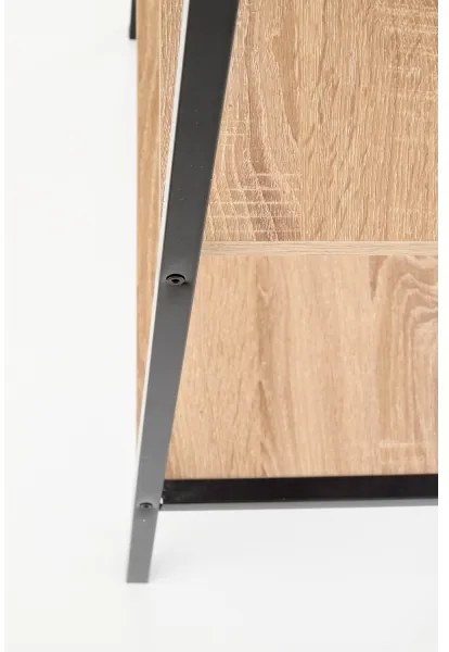 Bibliotecă NARVIK 148x60 cm negru/stejar sonoma