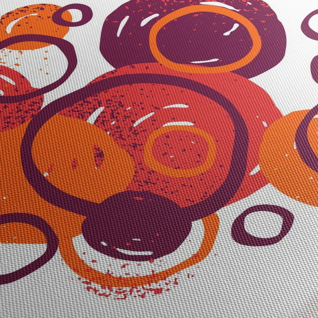 Tabloul cercuri colorate (cu ceas) (90x30 cm)