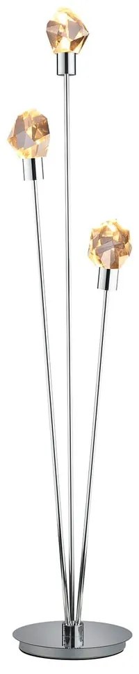 Lampadar argintiu LED cu abajur din sticlă (înălțime 150 cm) Verano – Trio Select