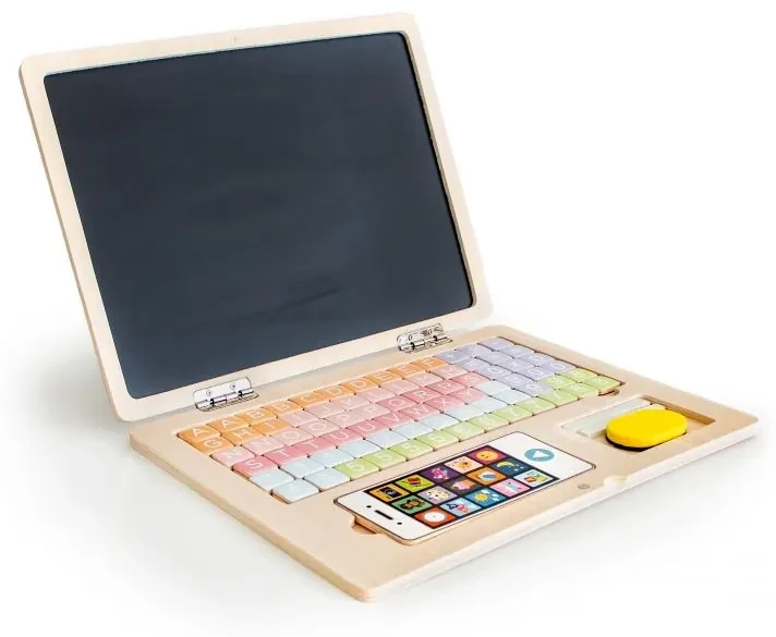 Laptop din lemn tablă magnetică educațională