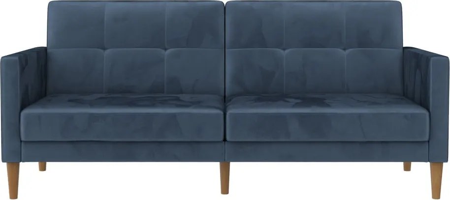 Canapea albastră extensibilă cu tapițerie din catifea 207 cm Lilly – Støraa