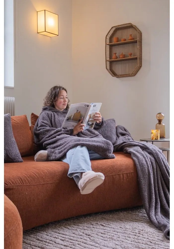 Pătură taupe din micropluș/cocolino 150x200 cm Cocoon – Tiseco Home Studio